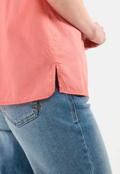 Damen Camel Active Blusen^Baumwollbluse mit Stehkragen