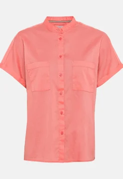 Damen Camel Active Blusen^Baumwollbluse mit Stehkragen