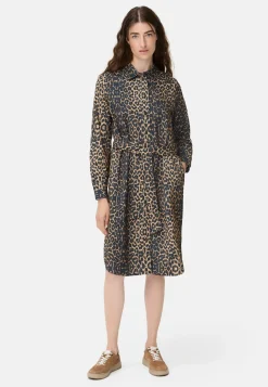Damen Camel Active Kleider^Baumwollkleid mit Bindegürtel