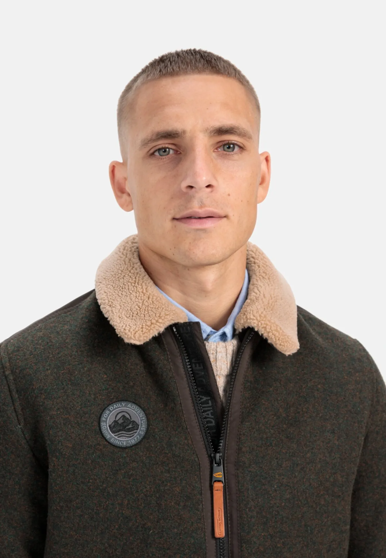 Herren Camel Active Jacken & Westen^Bomberjacke mit abnehmbarem Teddykragen