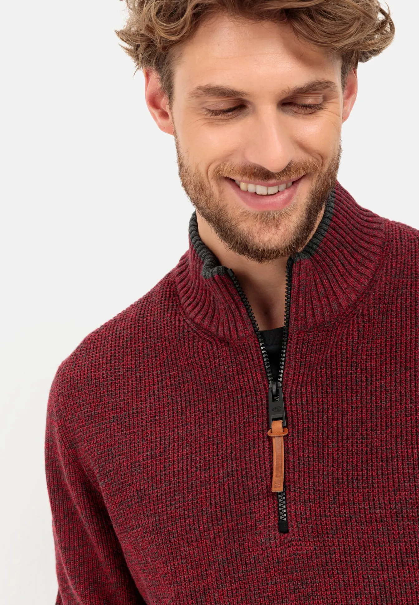 Herren Camel Active Pullover & Cardigan^Feinstrick Troyer aus Baumwollmix