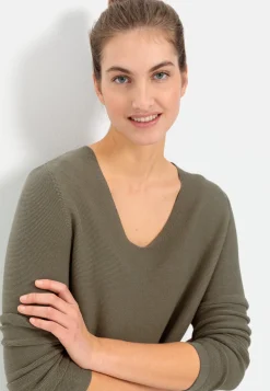 Damen Camel Active Pullover & Cardigans^Feinstrickpullover mit V-Ausschnitt