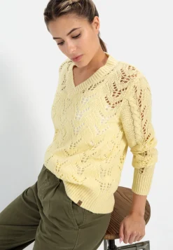 Damen Camel Active Pullover & Cardigans^Feinstrickpullover mit V-Ausschnitt