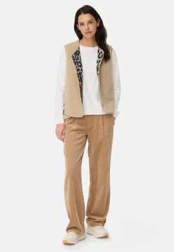 Damen Camel Active Jacken & Westen^Fleece-Weste mit Knopfverschluss