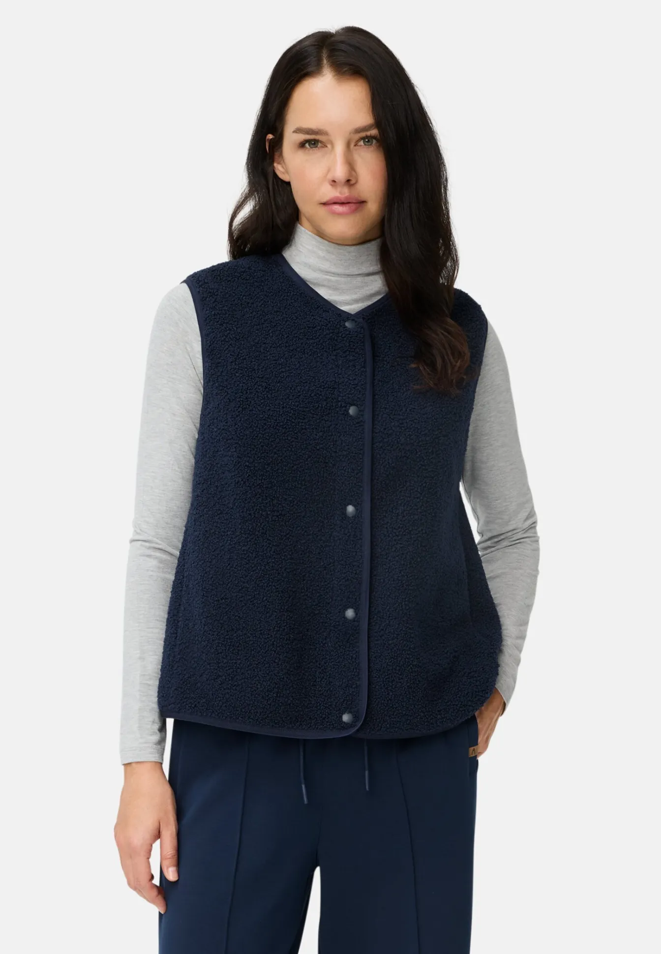 Damen Camel Active Jacken & Westen^Fleece-Weste mit Knopfverschluss