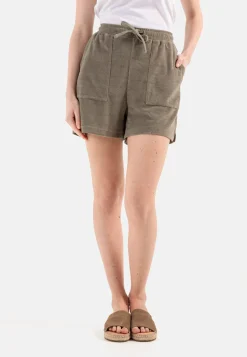 Damen Camel Active Hosen^Frottee Shorts mit Kordelzug
