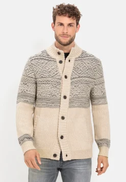 Herren Camel Active Pullover & Cardigan^Geknöpfte Strickjacke mit Stehkragen