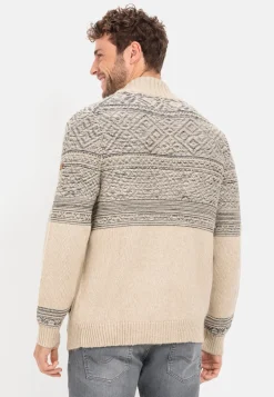 Herren Camel Active Pullover & Cardigan^Geknöpfte Strickjacke mit Stehkragen