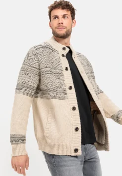 Herren Camel Active Pullover & Cardigan^Geknöpfte Strickjacke mit Stehkragen