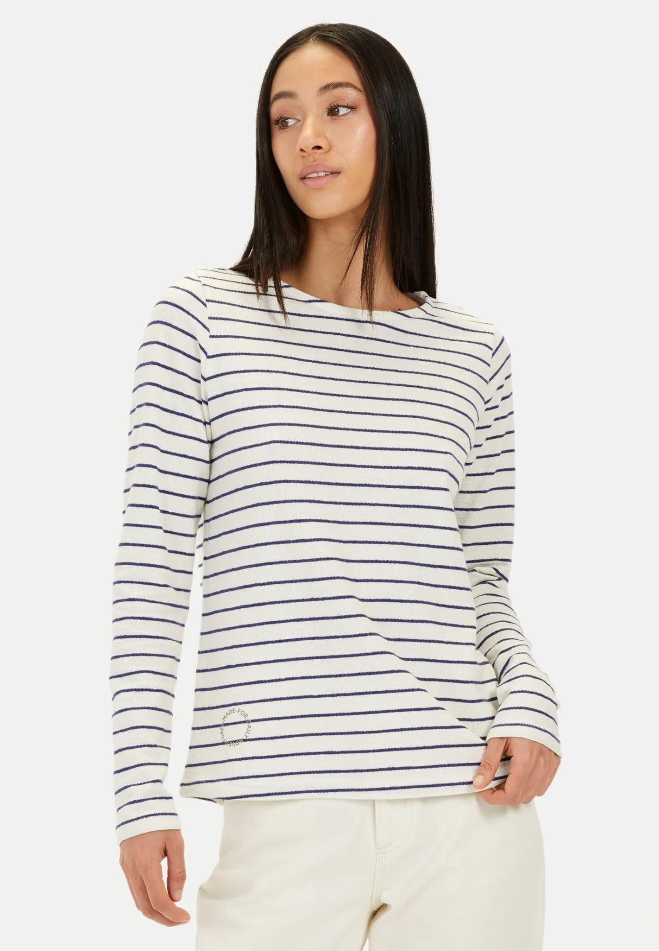 Damen Camel Active T-Shirts & Polos^Gestreiftes Langarmshirt aus reiner Baumwolle