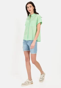 Damen Camel Active Blusen^Halbarm Bluse aus einem Baumwoll-Twill