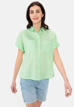 Damen Camel Active Blusen^Halbarm Bluse aus einem Baumwoll-Twill