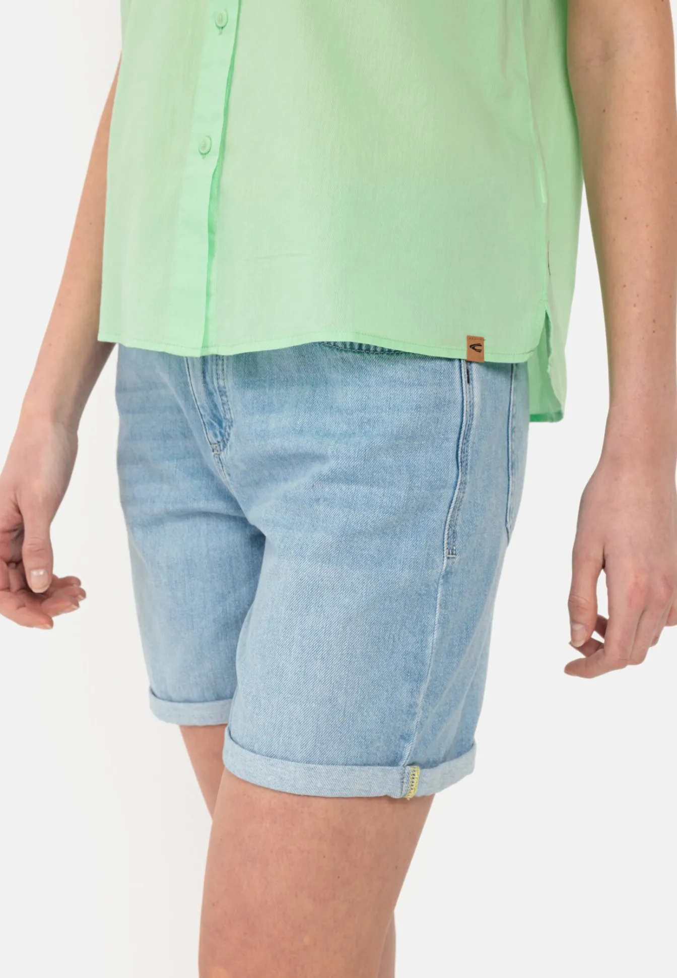 Damen Camel Active Blusen^Halbarm Bluse aus einem Baumwoll-Twill