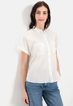 Damen Camel Active Blusen^Halbarm Bluse aus einem Baumwoll-Twill