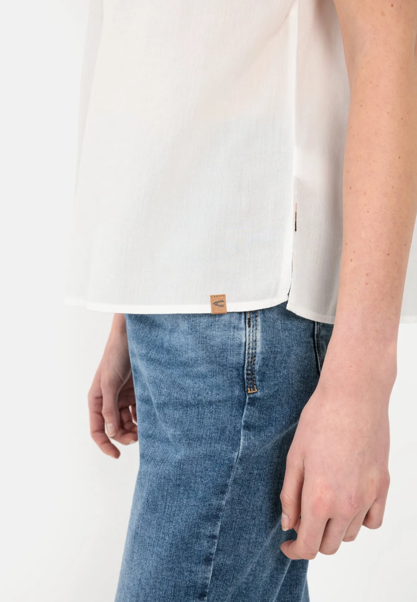 Damen Camel Active Blusen^Halbarm Bluse aus einem Baumwoll-Twill