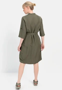 Damen Camel Active Kleider^Halbarm Kleid mit Stehkragen