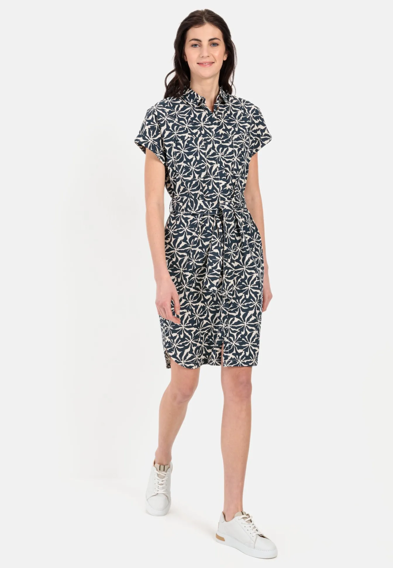 Damen Camel Active Kleider^Hemdblusenkleid im Allover-Print