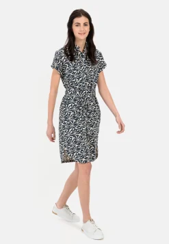 Damen Camel Active Kleider^Hemdblusenkleid im Allover-Print
