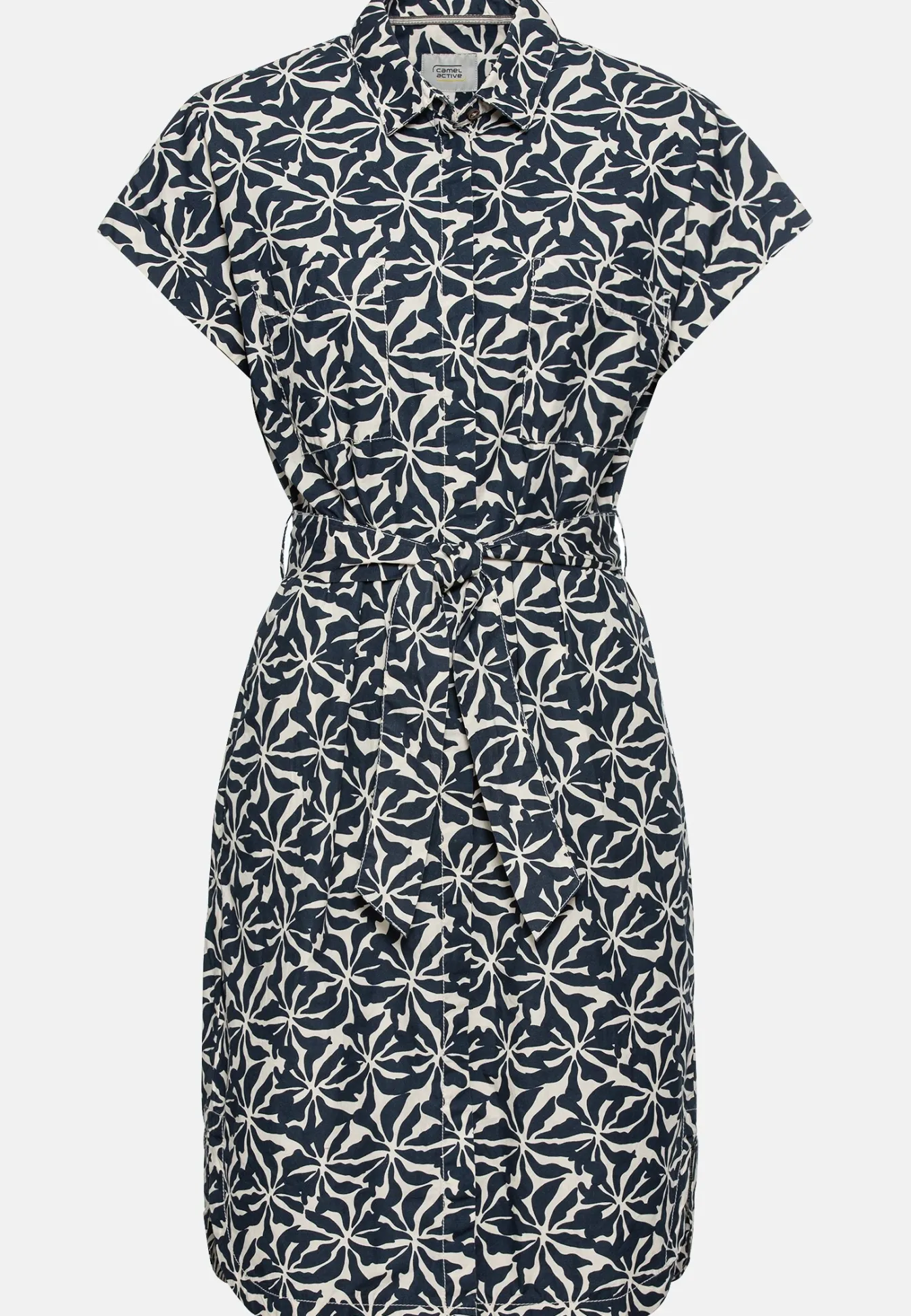 Damen Camel Active Kleider^Hemdblusenkleid im Allover-Print