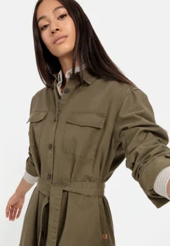 Damen Camel Active Kleider|Blusen^Hemdblusenkleid mit Stoffbindegürtel