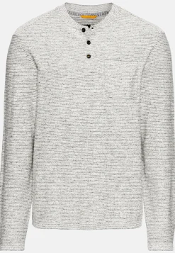 Herren Camel Active T-Shirts & Polos|Pullover & Cardigan^Henley Langarmshirt aus einem Baumwollmix