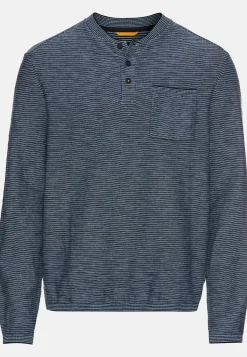 Herren Camel Active T-Shirts & Polos|Pullover & Cardigan^Henley Langarmshirt aus einem Baumwollmix
