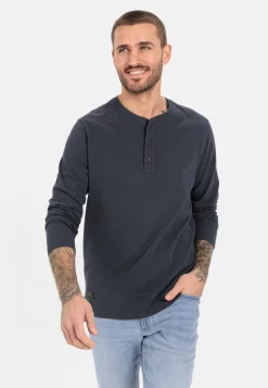 Herren Camel Active T-Shirts & Polos^Henley Langarmshirt aus reiner Baumwolle
