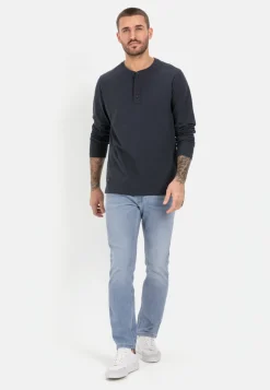 Herren Camel Active T-Shirts & Polos^Henley Langarmshirt aus reiner Baumwolle