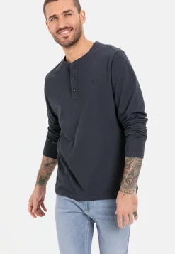 Herren Camel Active T-Shirts & Polos^Henley Langarmshirt aus reiner Baumwolle