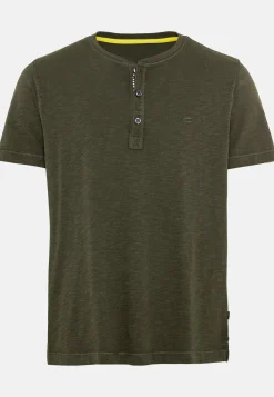 Herren Camel Active T-Shirts & Polos^Henley Shirt mit kurzem Arm aus reiner Baumwolle