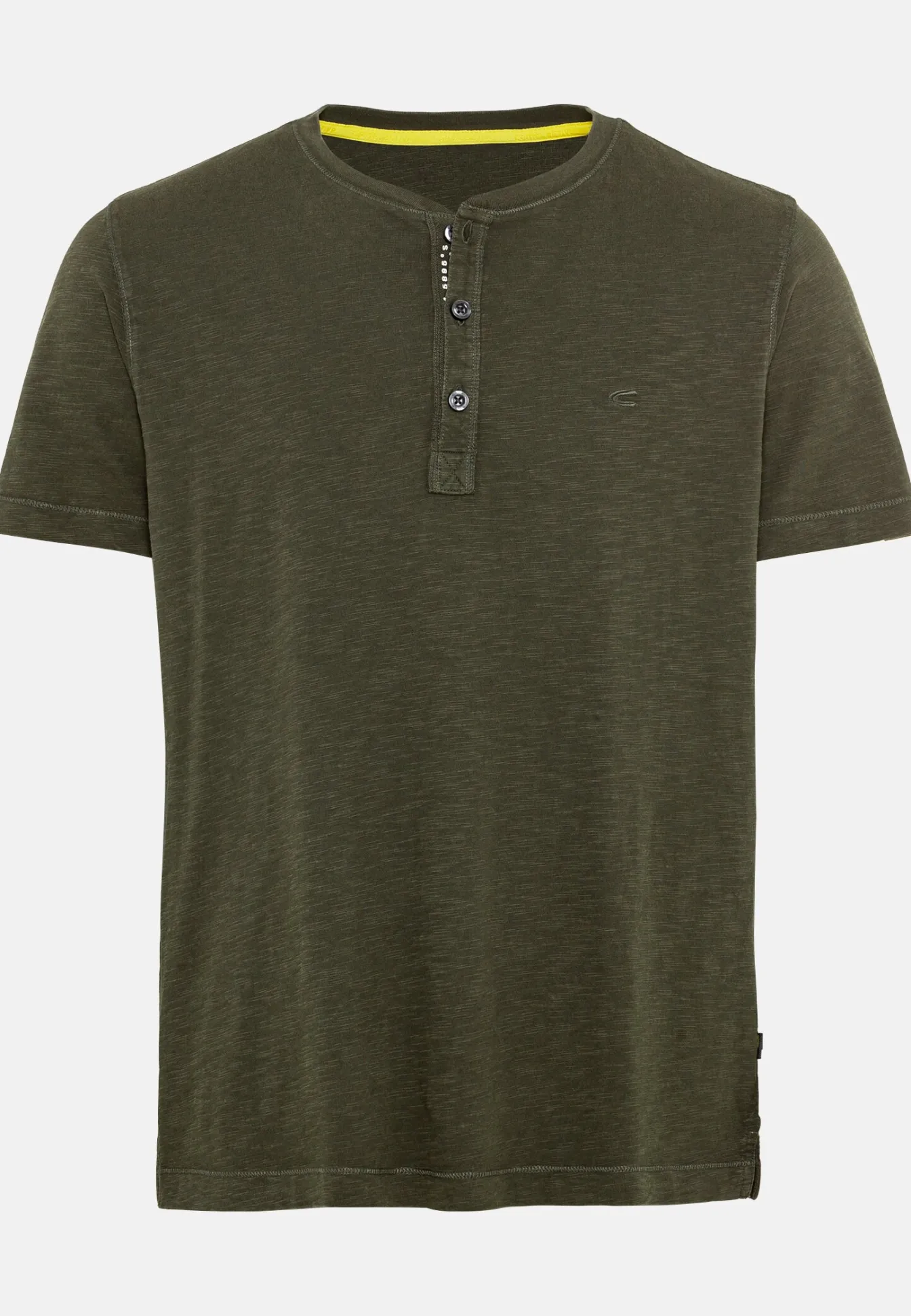 Herren Camel Active T-Shirts & Polos^Henley Shirt mit kurzem Arm aus reiner Baumwolle
