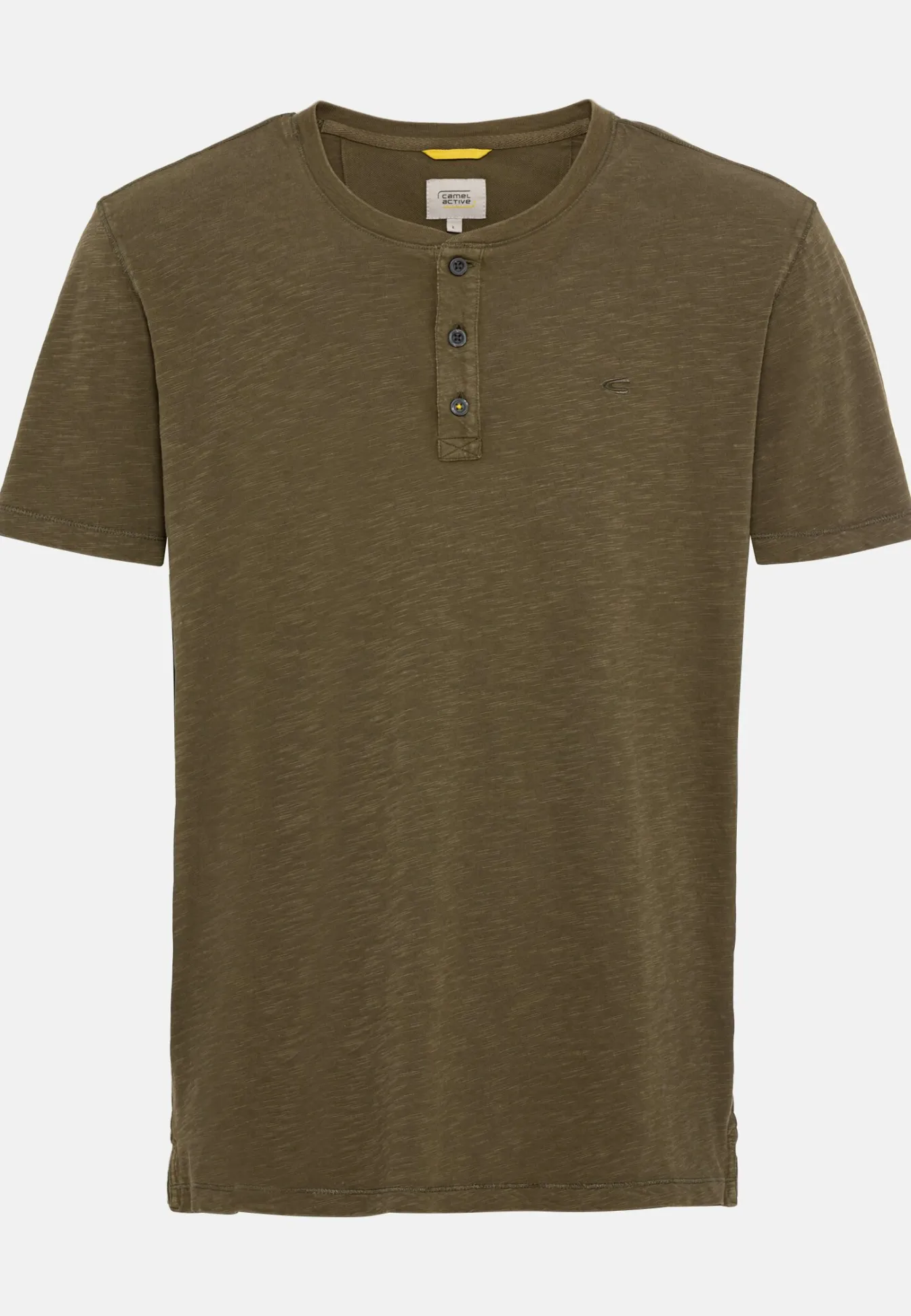Herren Camel Active T-Shirts & Polos^Henley Shirt mit kurzem Arm aus reiner Baumwolle