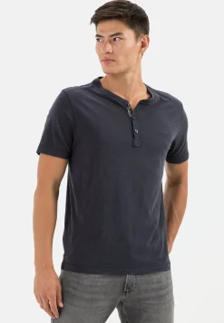 Herren Camel Active T-Shirts & Polos^Henley Shirt mit kurzem Arm aus reiner Baumwolle