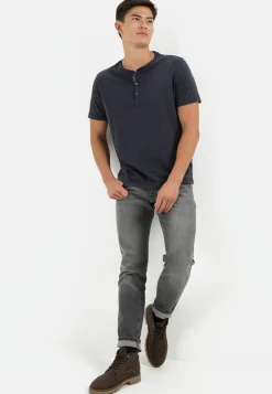Herren Camel Active T-Shirts & Polos^Henley Shirt mit kurzem Arm aus reiner Baumwolle