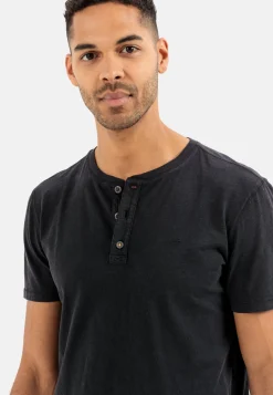 Herren Camel Active T-Shirts & Polos^Henley Shirt mit kurzem Arm aus reiner Baumwolle