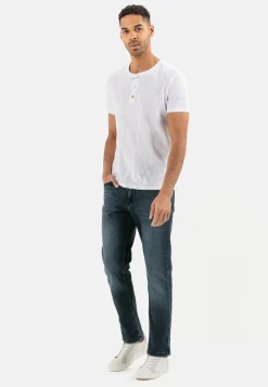 Herren Camel Active T-Shirts & Polos^Henley Shirt mit kurzem Arm aus reiner Baumwolle