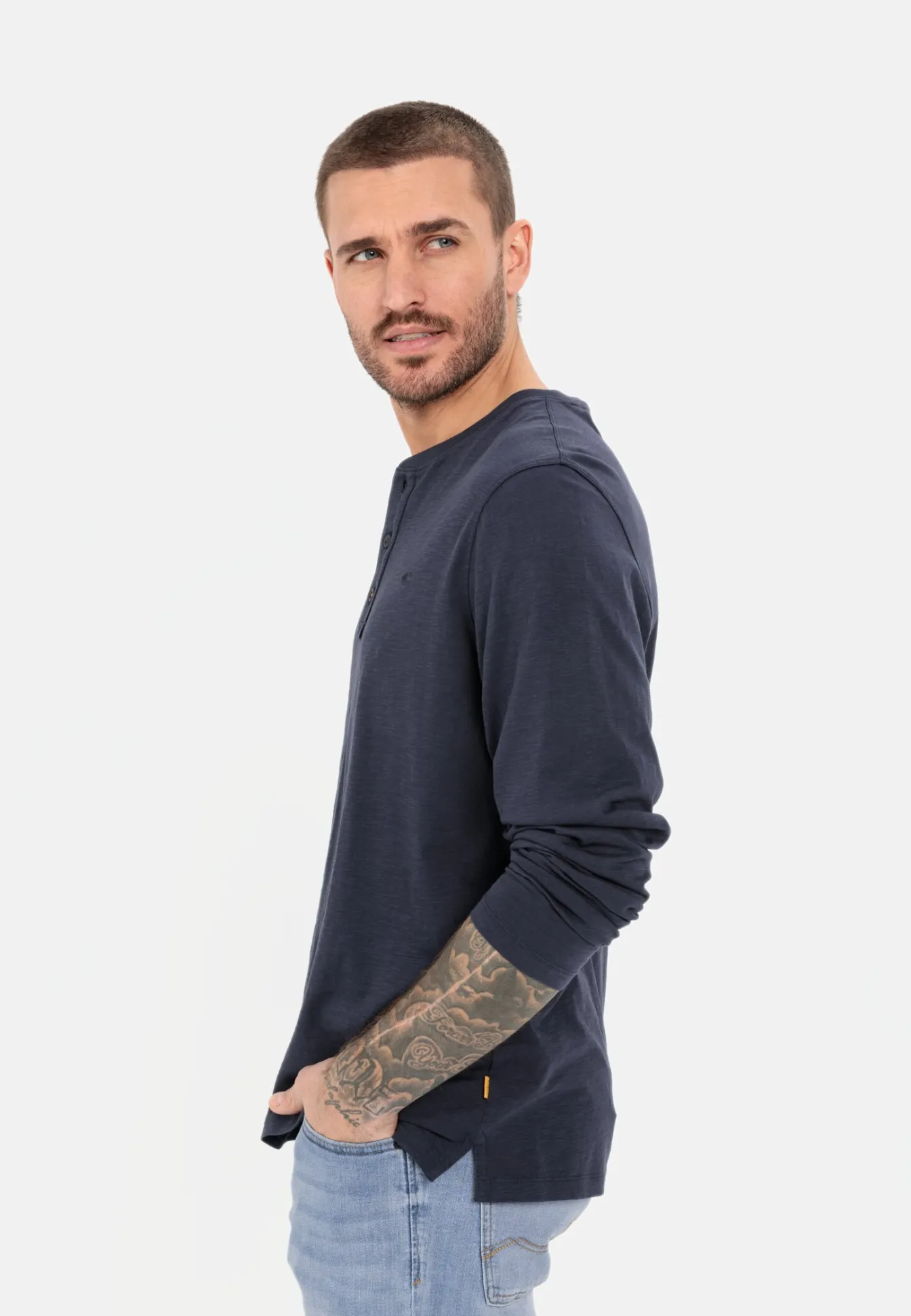Herren Camel Active T-Shirts & Polos^Henleyshirt aus nachhaltigem Organic Cotton