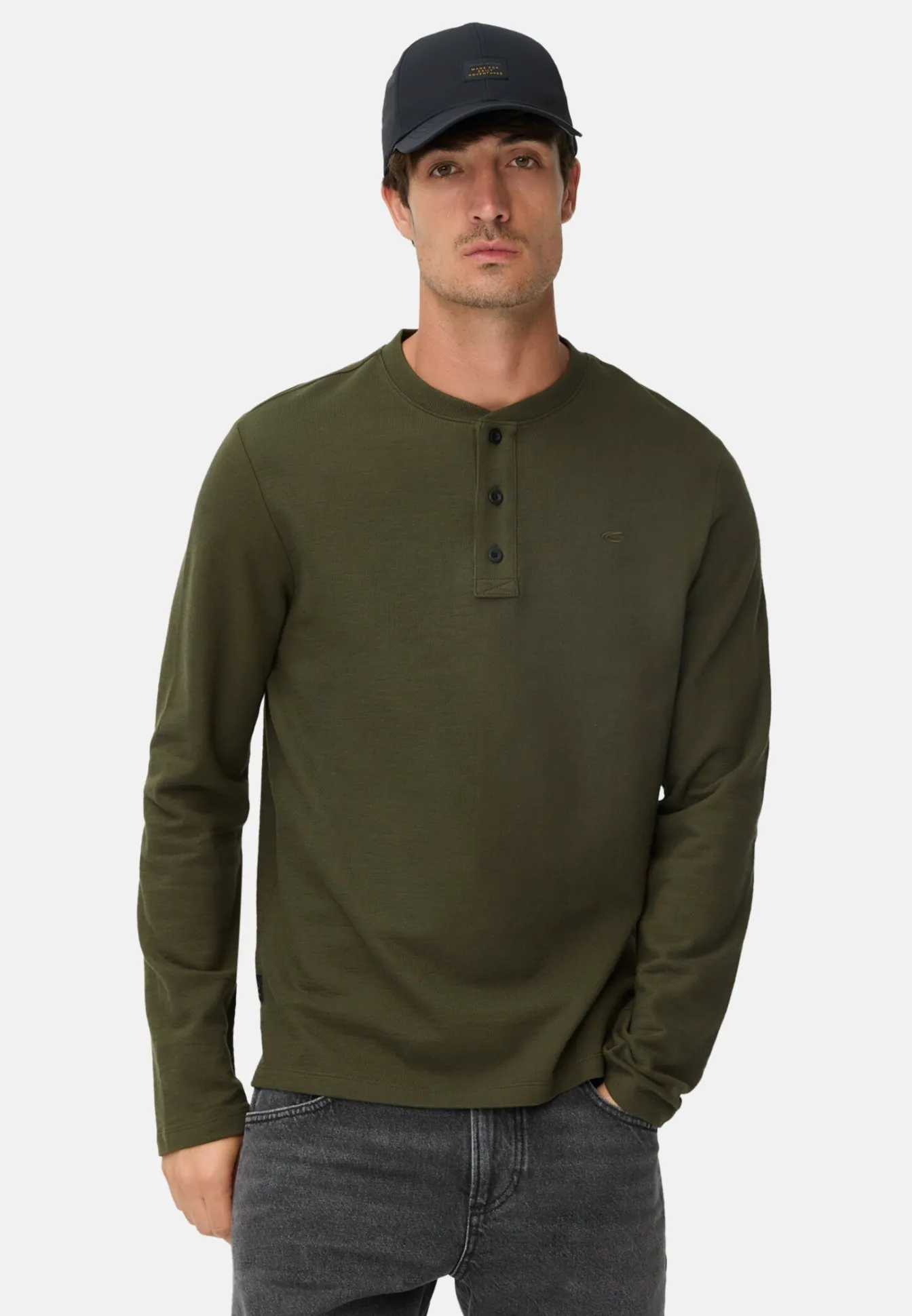 Herren Camel Active T-Shirts & Polos^Henleyshirt aus reiner Baumwolle