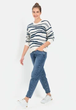 Damen Camel Active Pullover & Cardigans^Intarsien Strickpullover aus reiner Baumwolle