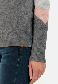 Damen Camel Active Pullover & Cardigans^Intarsien Strickpullover mit Rundhalsausschnitt