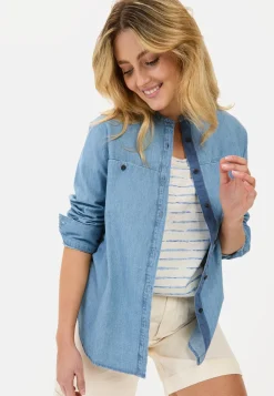 Damen Camel Active Blusen^Jeansbluse aus reiner Baumwolle