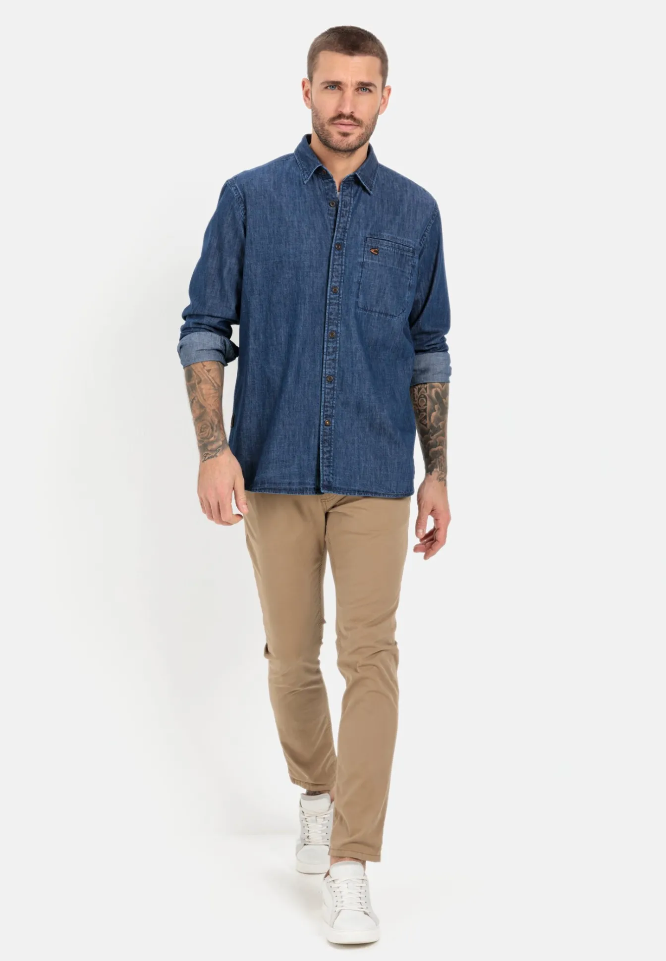 Herren Camel Active Hemden^Jeanshemd aus reiner Baumwolle