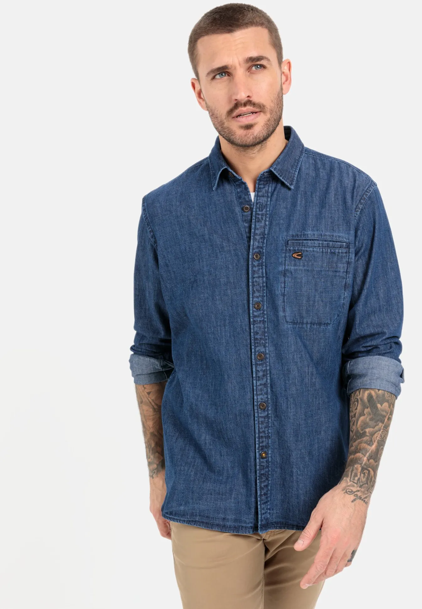 Herren Camel Active Hemden^Jeanshemd aus reiner Baumwolle