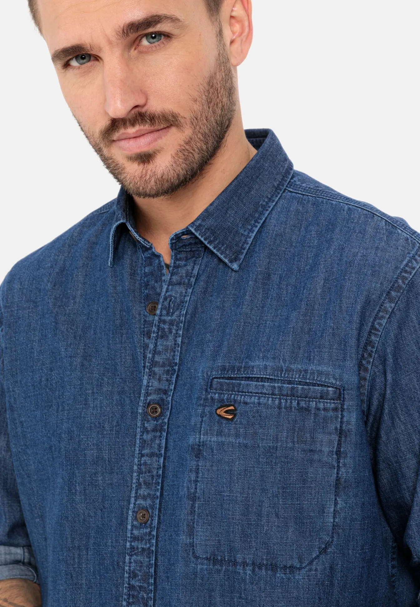 Herren Camel Active Hemden^Jeanshemd aus reiner Baumwolle
