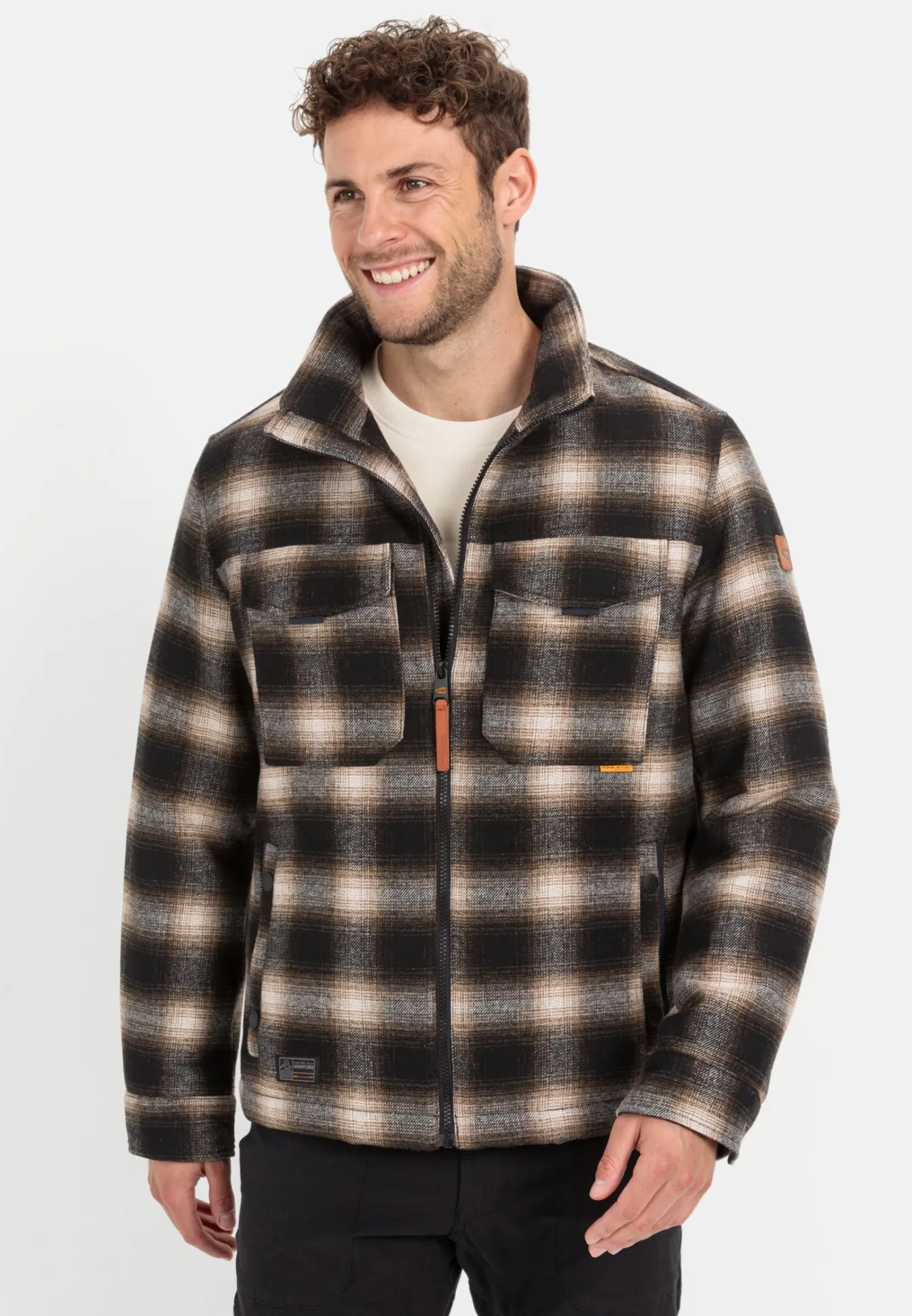 Herren Camel Active Jacken & Westen^Karierter Blouson mit einem Reißverschluss