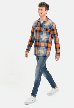 Herren Camel Active Hemden^Kariertes Hemd aus reiner Baumwolle