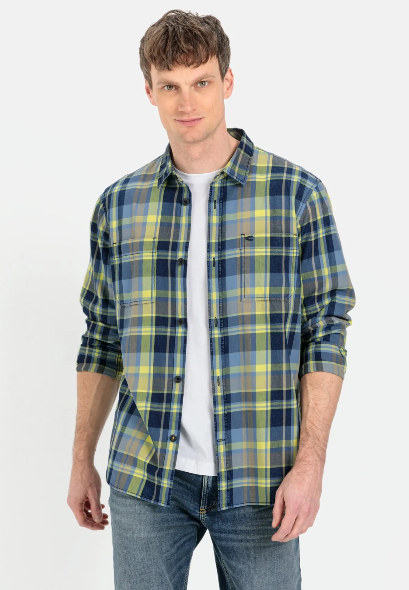 Herren Camel Active Hemden^Kariertes Hemd aus reiner Baumwolle