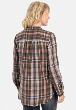 Damen Camel Active Blusen^Karobluse mit Stehkragen