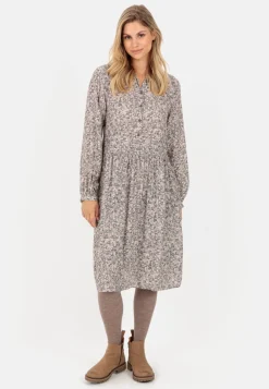 Damen Camel Active Kleider^Kleid mit Allover-Print