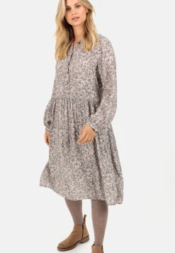 Damen Camel Active Kleider^Kleid mit Allover-Print